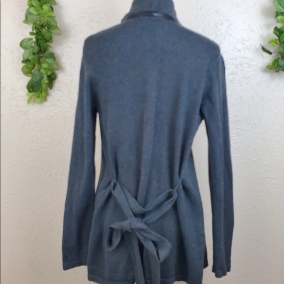 Ann Taylor LOFT Knit & Leather Belted Cardigan - Picture 5 of 7